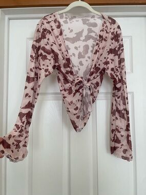 Cowgirl Style Tie-Front Long Sleeve Women's Top